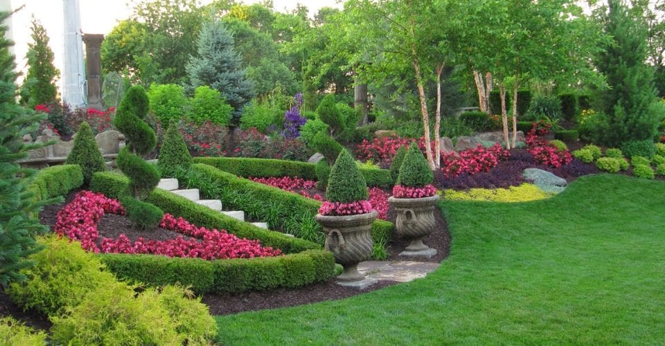 Colorful flowers making this landscape bed look amazing.