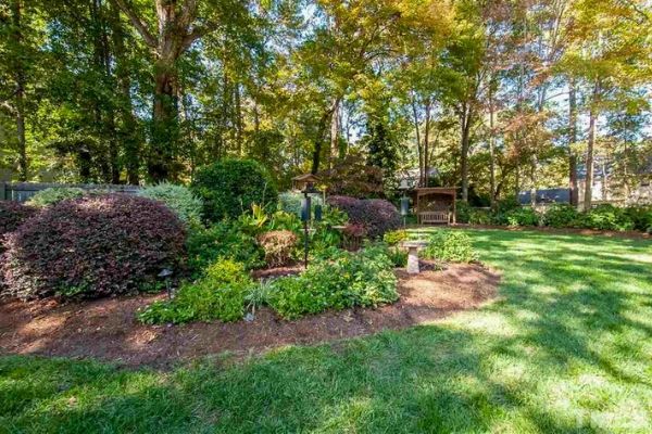 Landscape bed and lawn in a client's back yard.