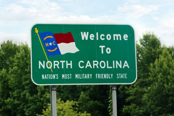 Welcome to North Carolina street sign.