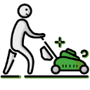 Person Mowing Icon