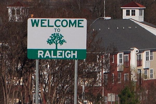 Welcome to Raleigh street sign.